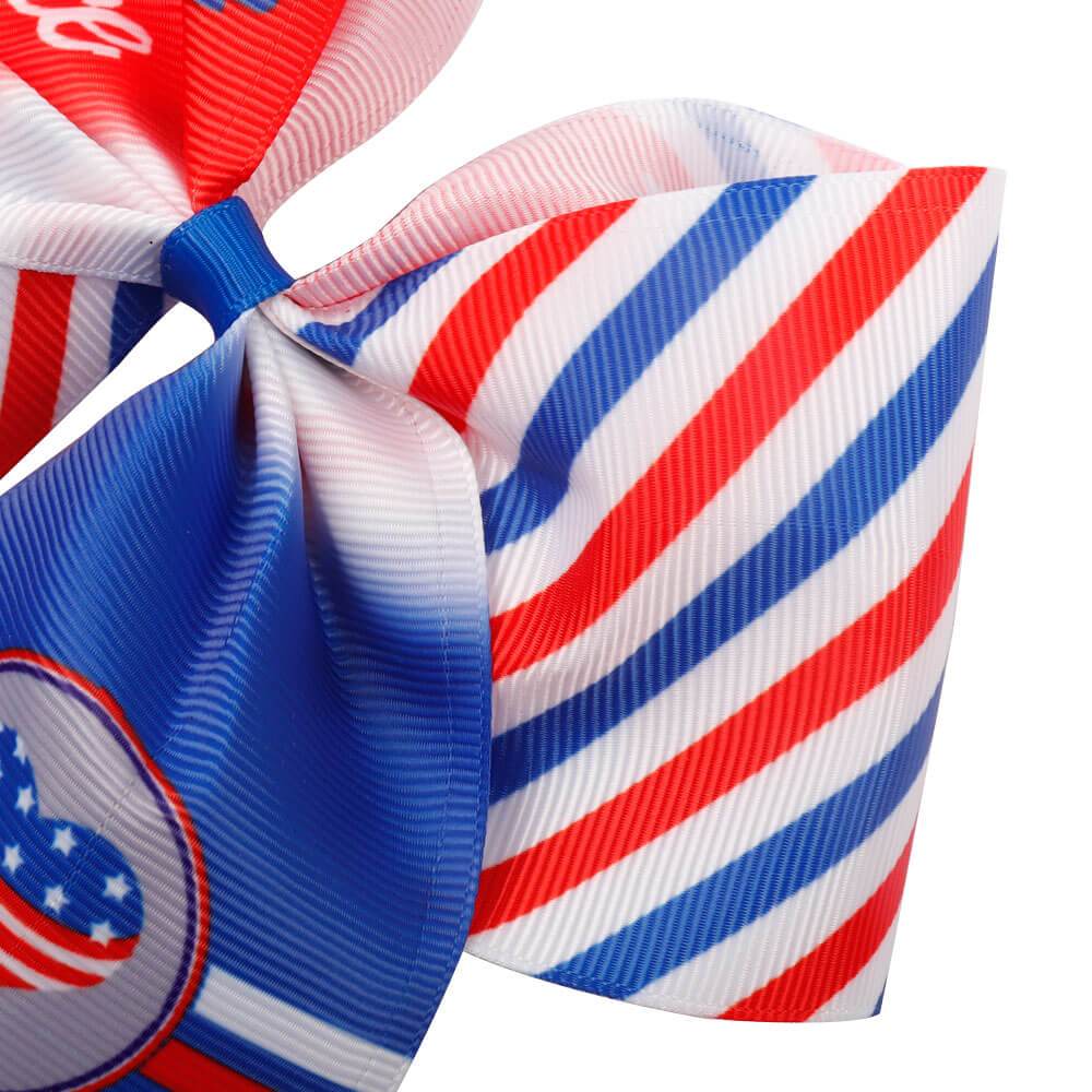 American Flag Stars and Stripes Cheer Bow