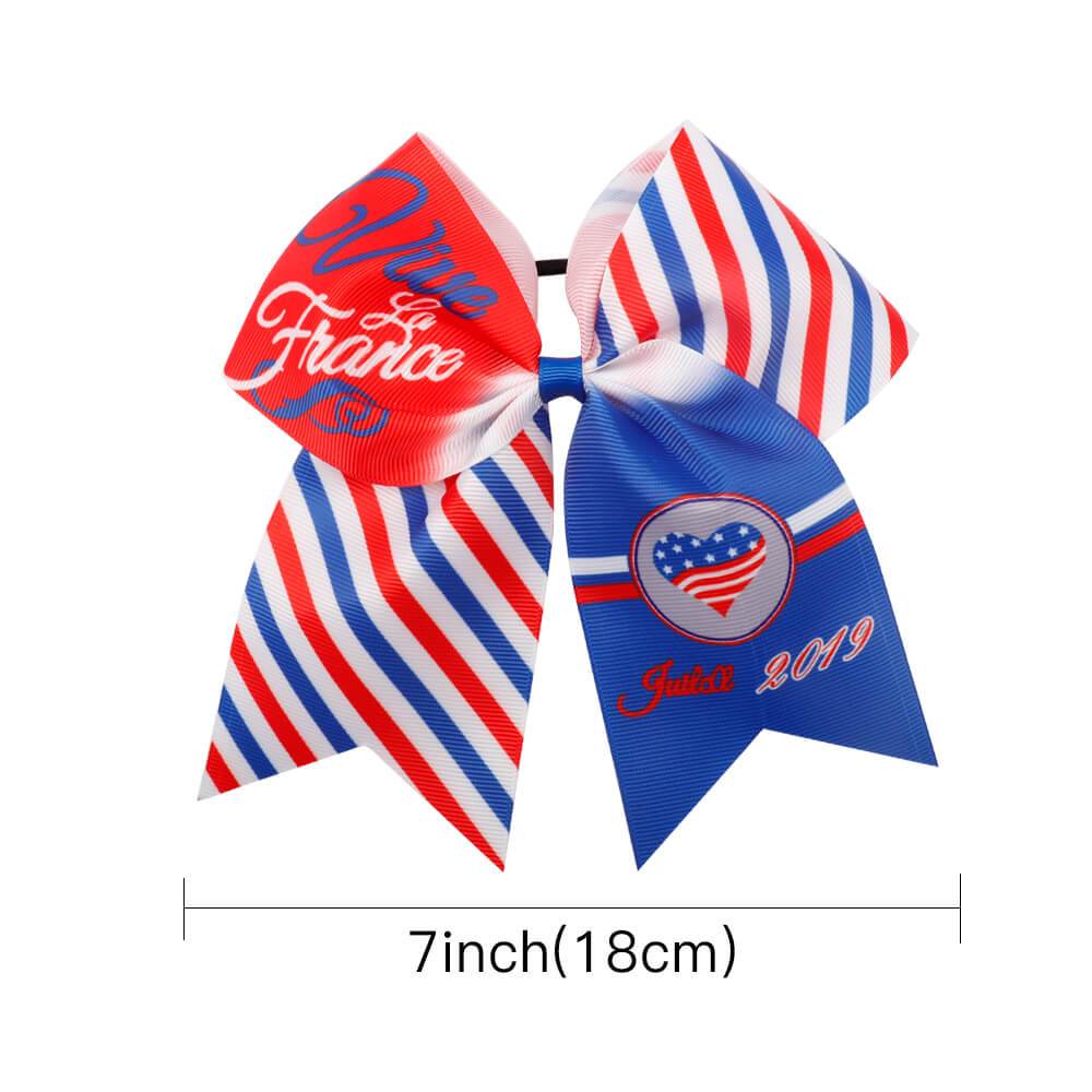 American Flag Stars and Stripes Cheer Bow