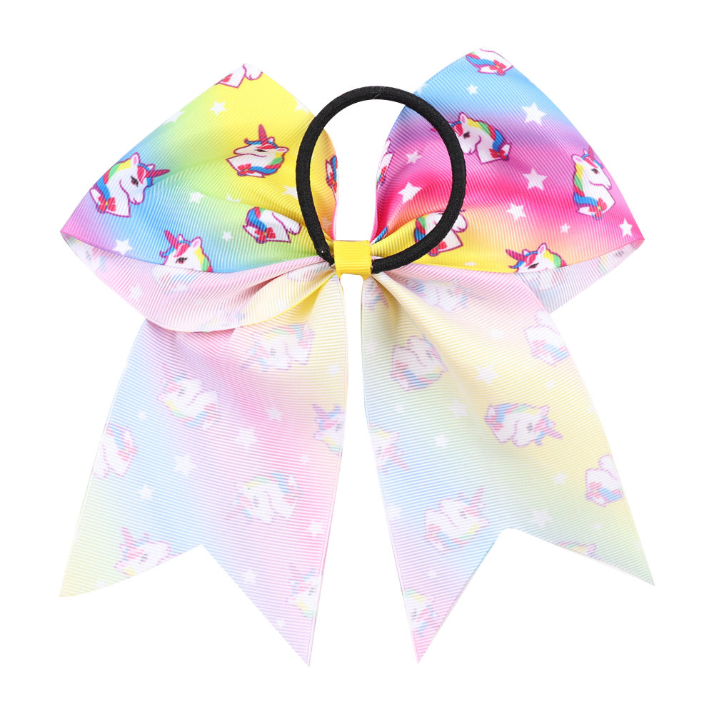 Unicorn Black Cheer Bow