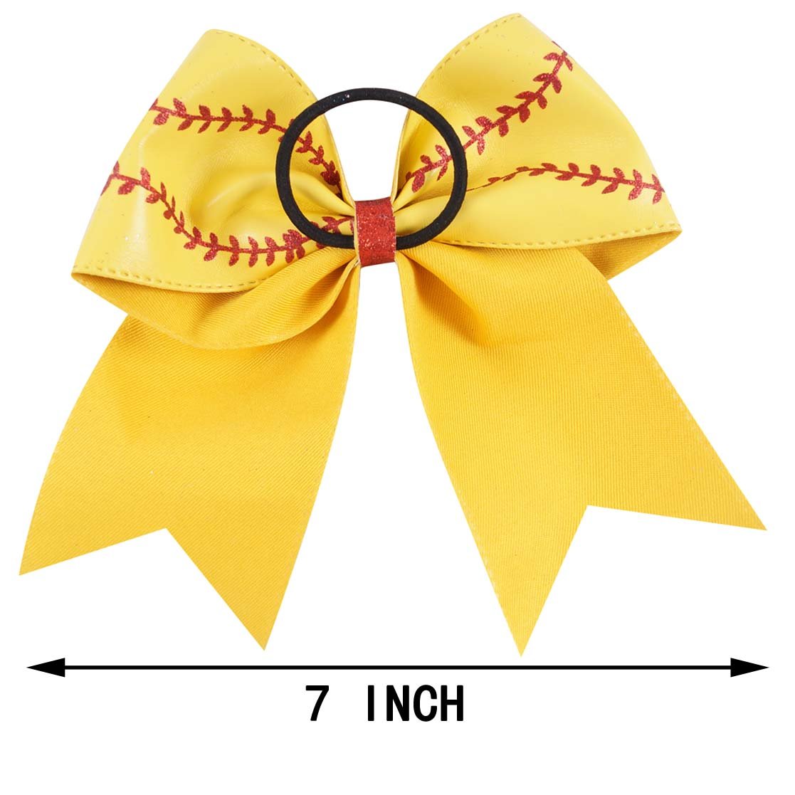 Baseball Leather Cheer Bow