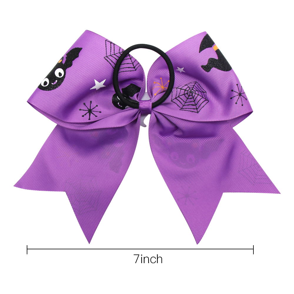Funny Halloween Pumpkin Printed Cheer Bow