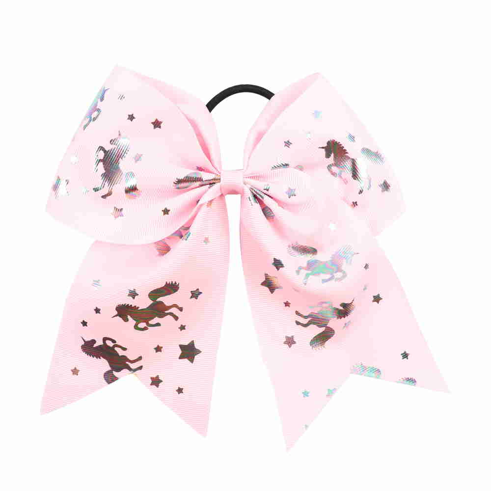 Unicorn Black Cheer Bow