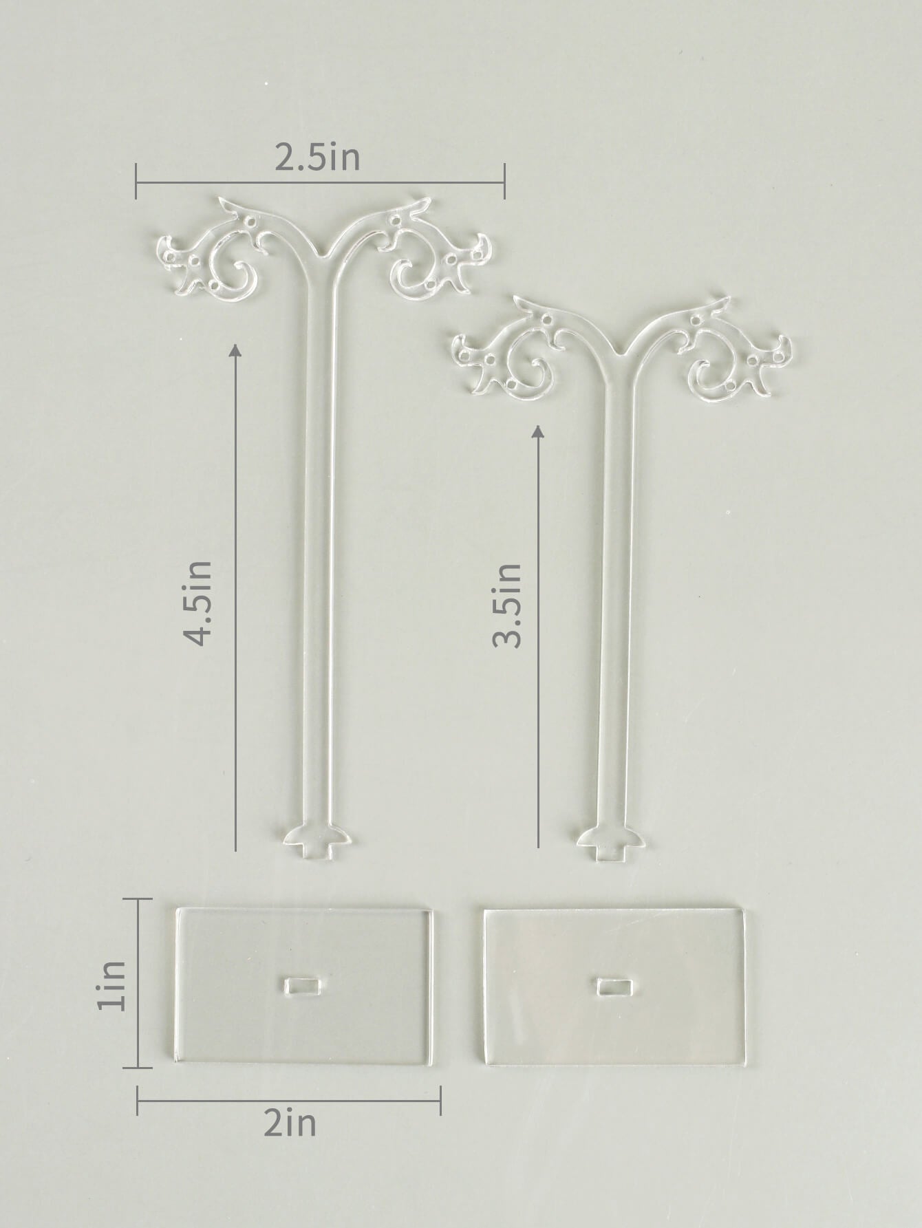 2PCS Transparent Tree Shape Earring Holder