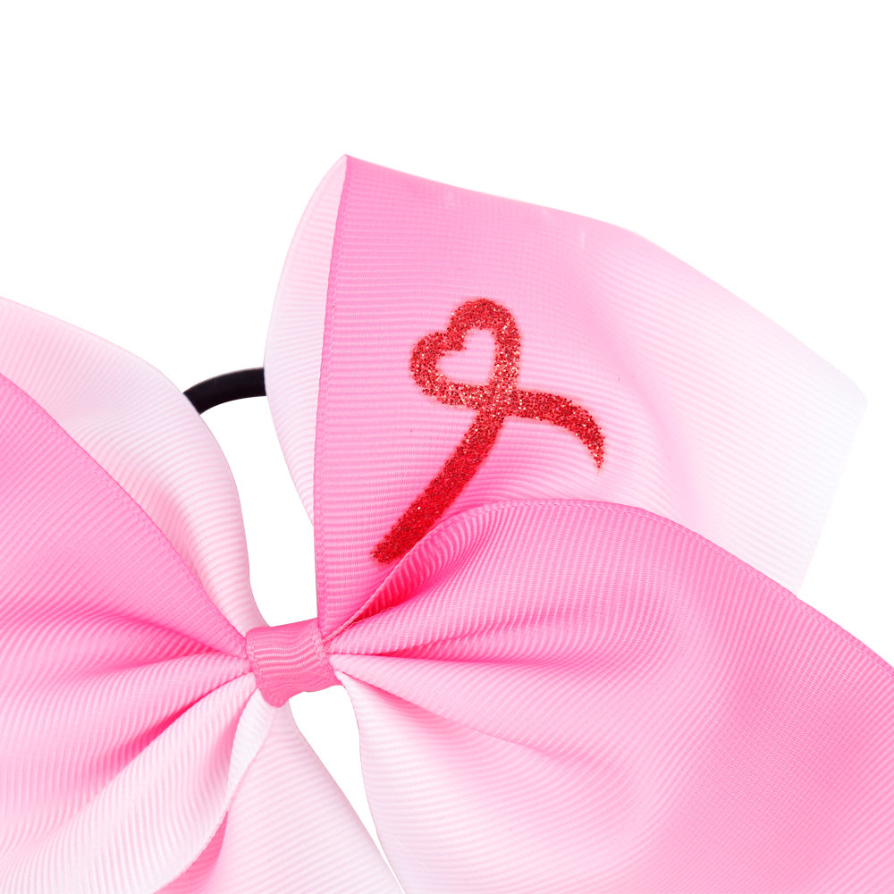 Chasse Pink Awareness Ribbon Hair Bow - Cheer Bows
