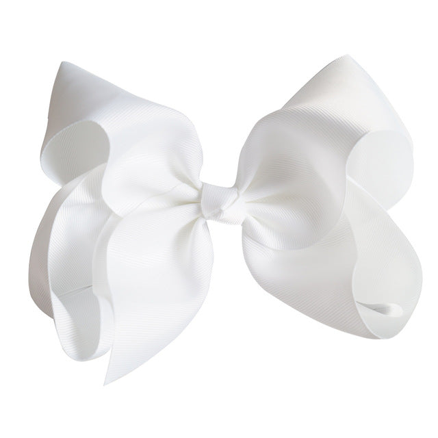 10PCS 8'' Solid Color Grosgrain Hair Bows