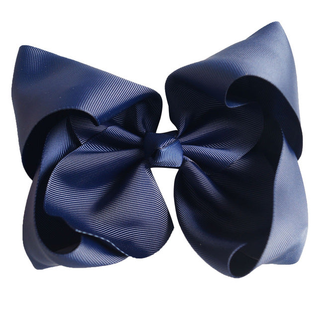 10PCS 8'' Solid Color Grosgrain Hair Bows