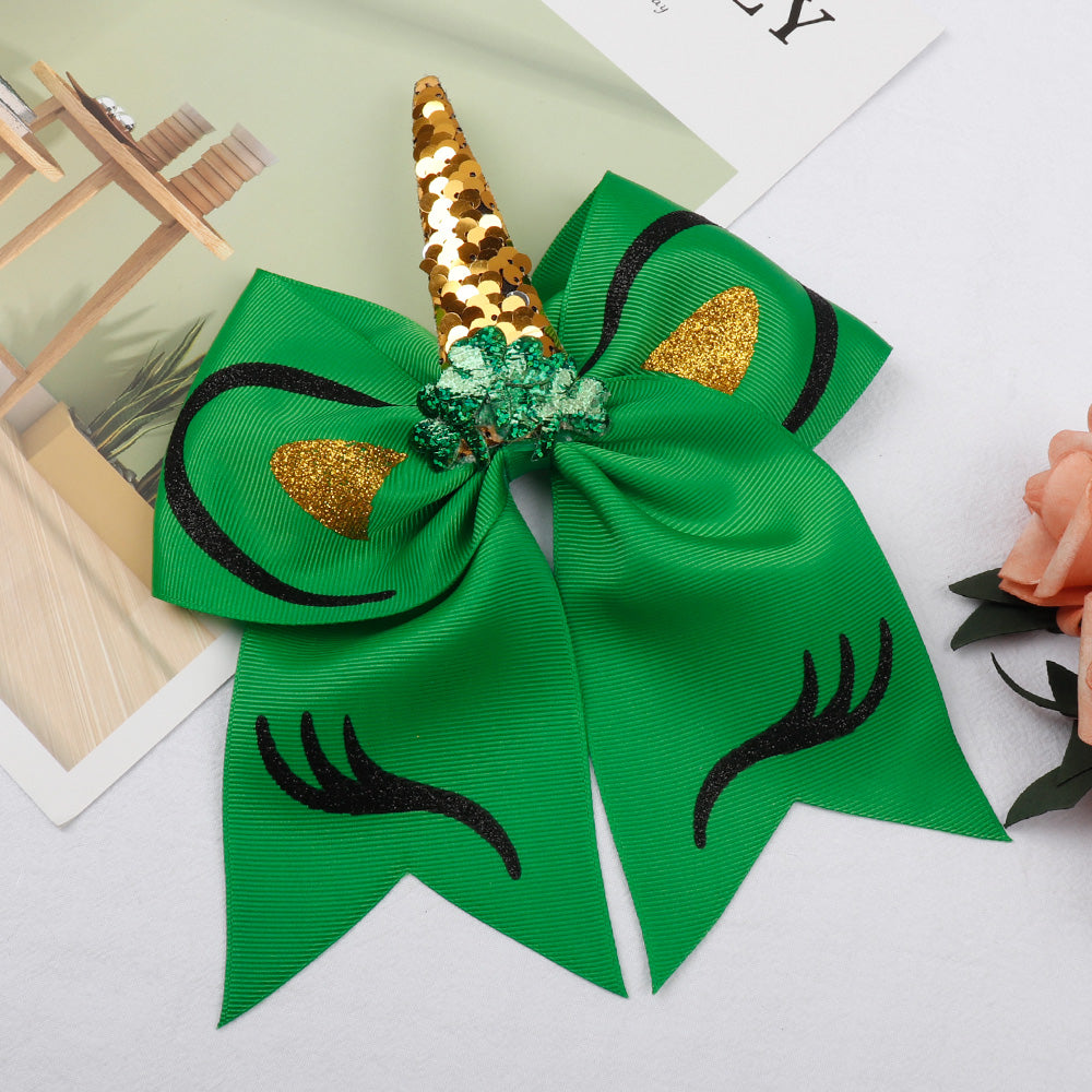 50PCS St. Patrick's Day Unicorn Cheer Bow
