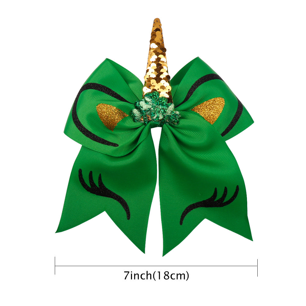 50PCS St. Patrick's Day Unicorn Cheer Bow
