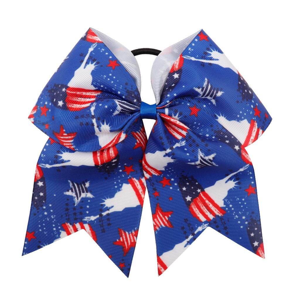 American Flag Stars and Stripes Cheer Bow