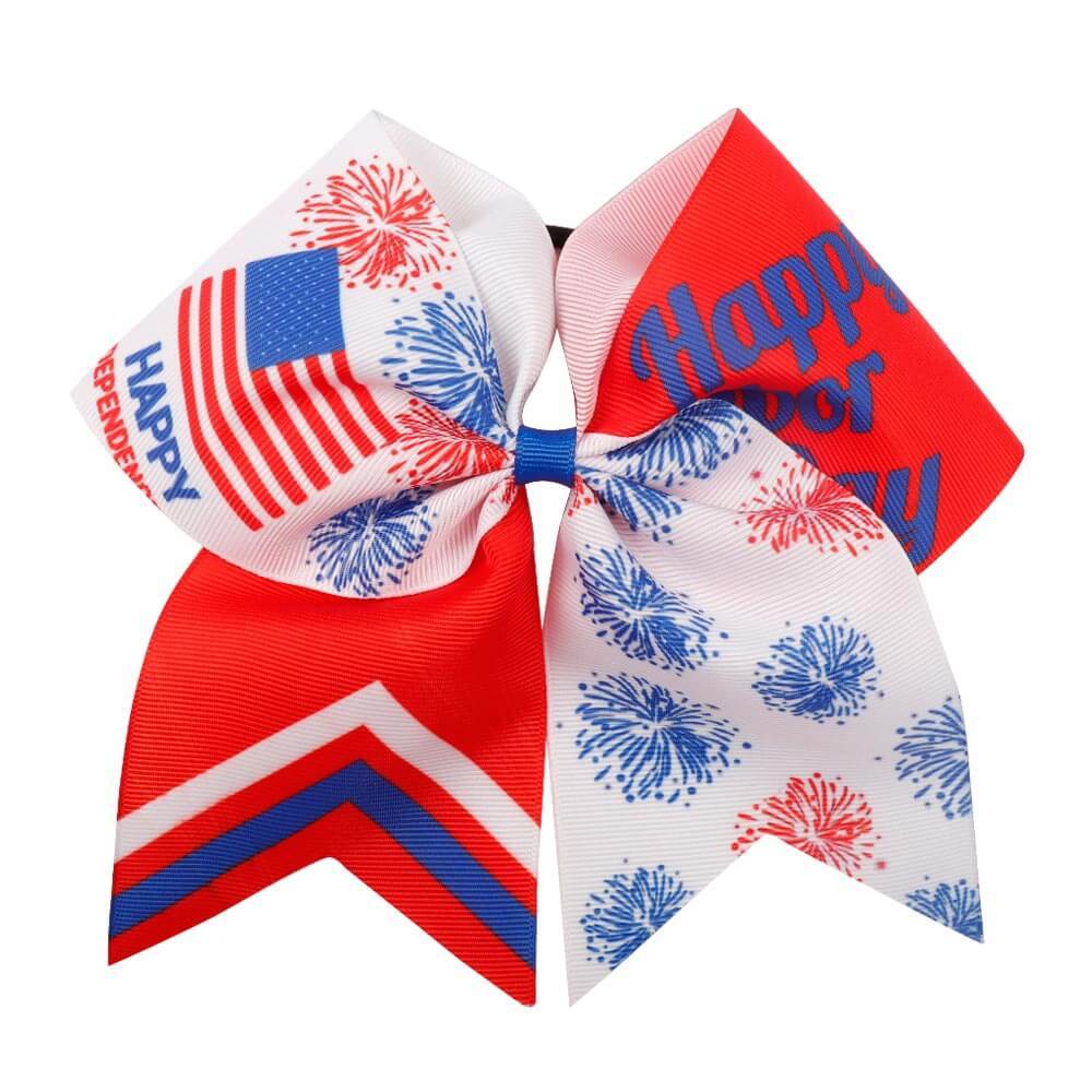 American Flag Stars and Stripes Cheer Bow