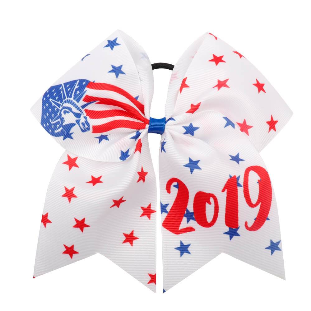American Flag Stars and Stripes Cheer Bow