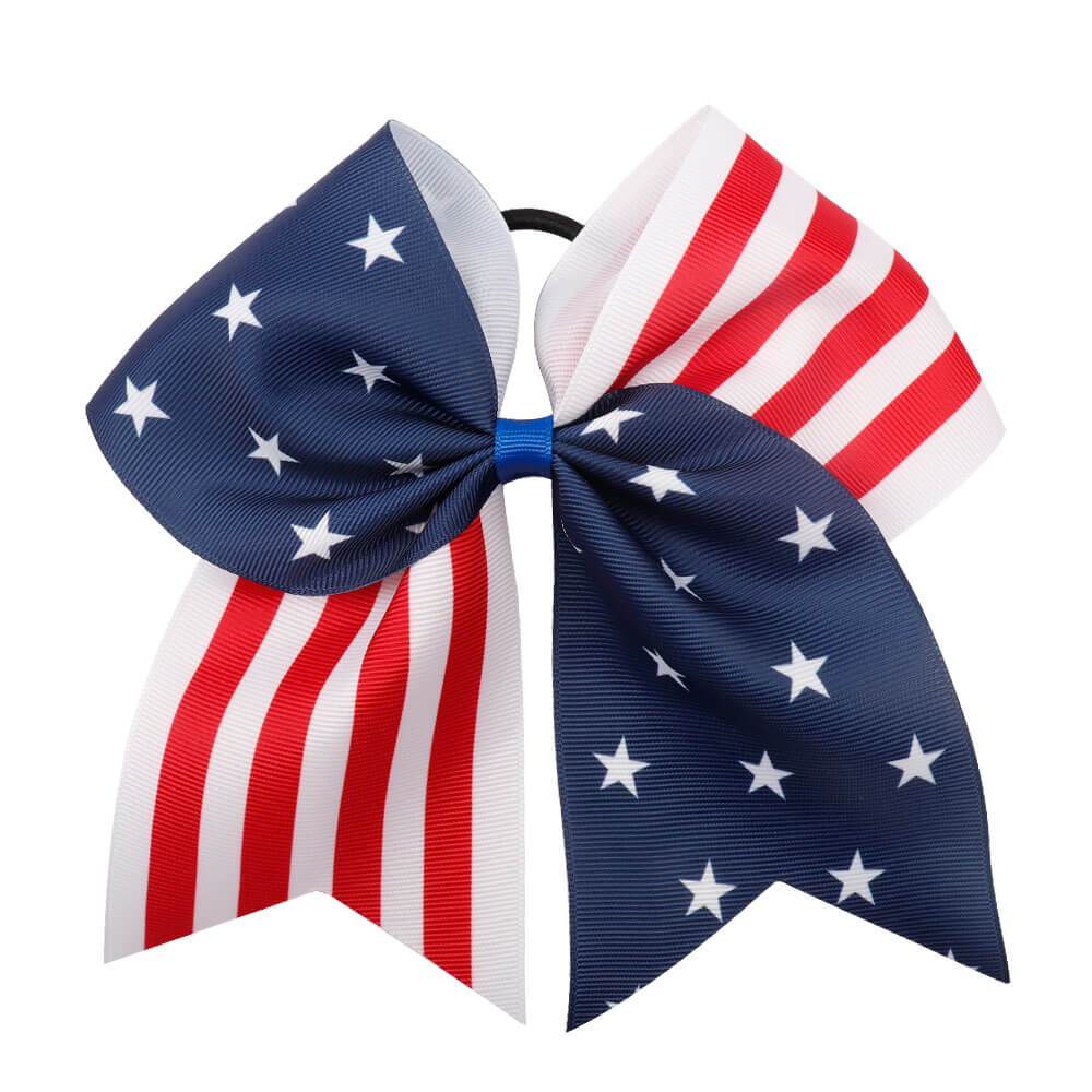 American Flag Stars and Stripes Cheer Bow