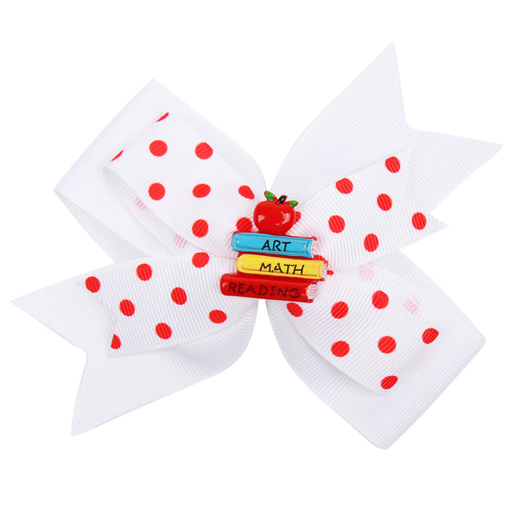dot print hair bow