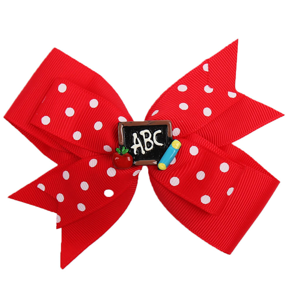 mini red hair bows