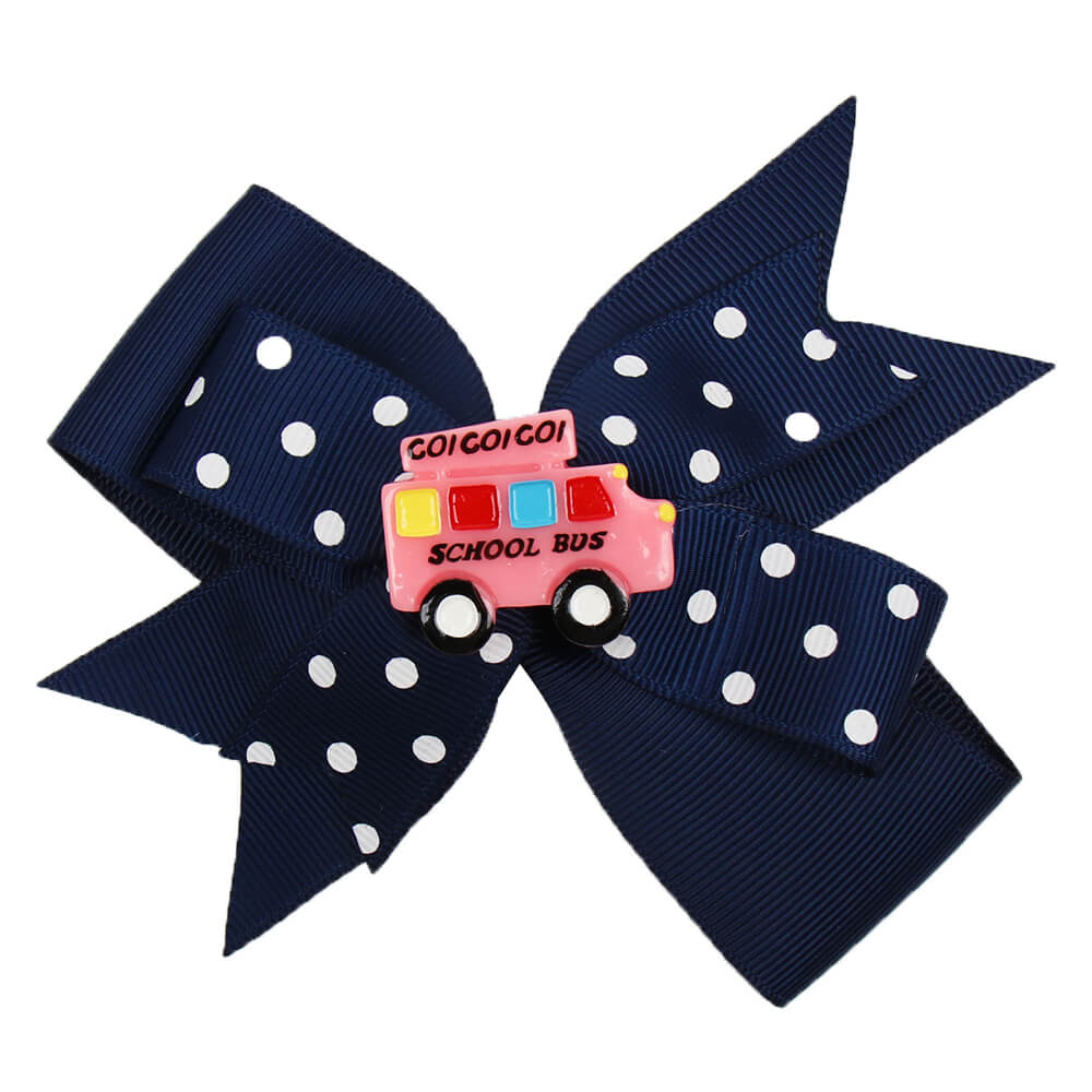2 Pcs/Lot Polka Dot Two Layer School Hair Bows