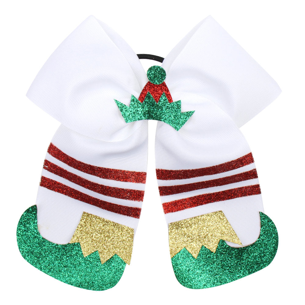 10PCS 7'' Christmas Boot Cheer Bows
