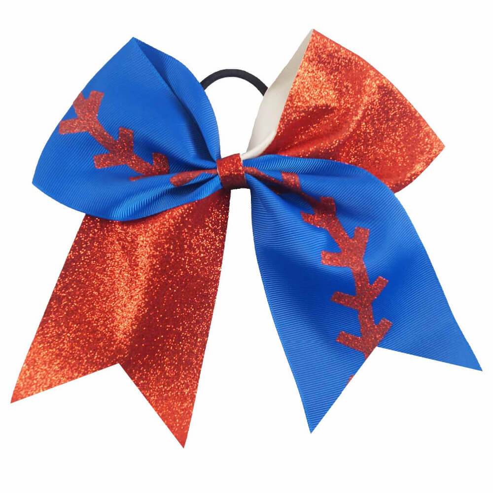Glitter Softball Cheer Bows