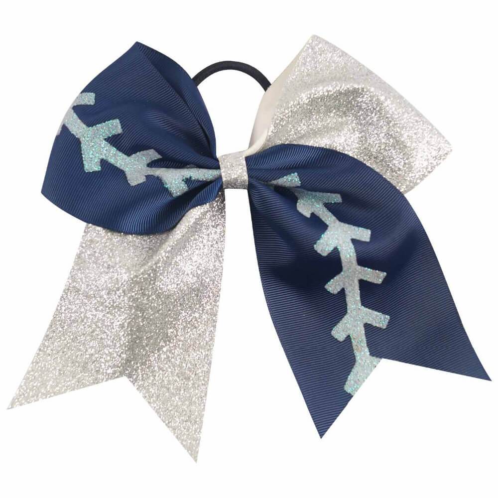 Glitter Softball Cheer Bows