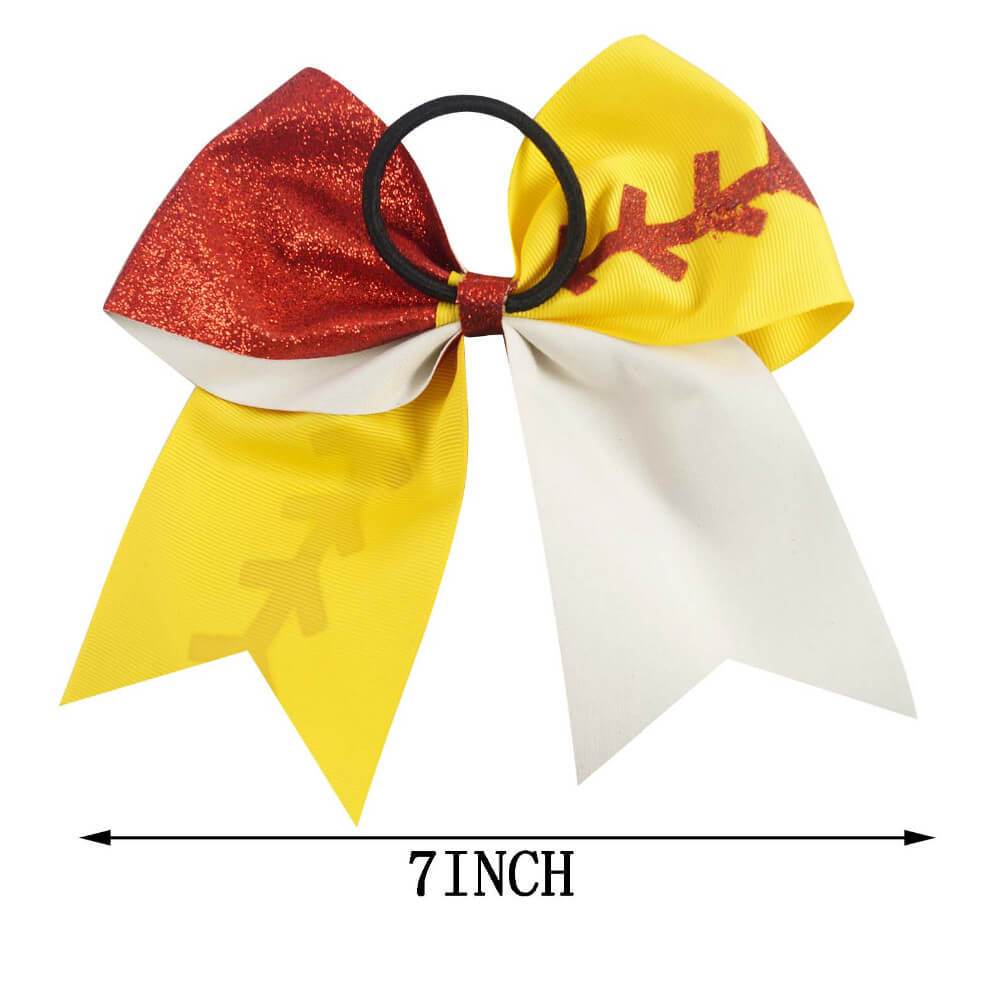 Glitter Softball Cheer Bows