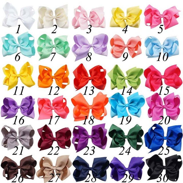 30pcs/lot 6 inch Solid Color Hair Bows Wholesale Suppliers