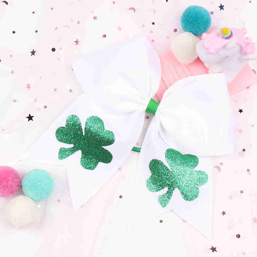 7 Inch Shamrock Cheer Bows