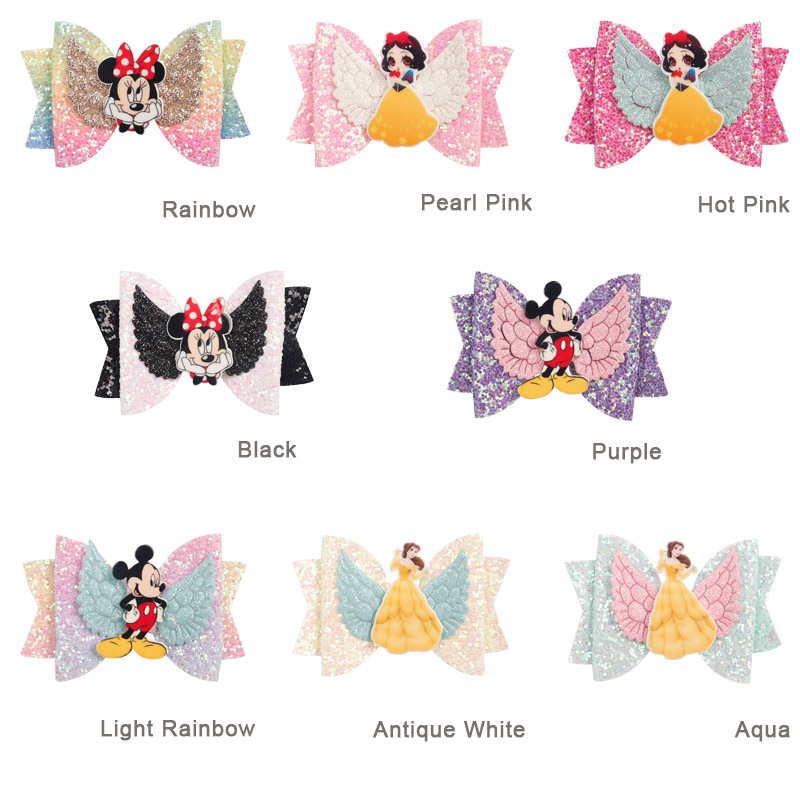 Mouse Decorated Glitter Hair Bow