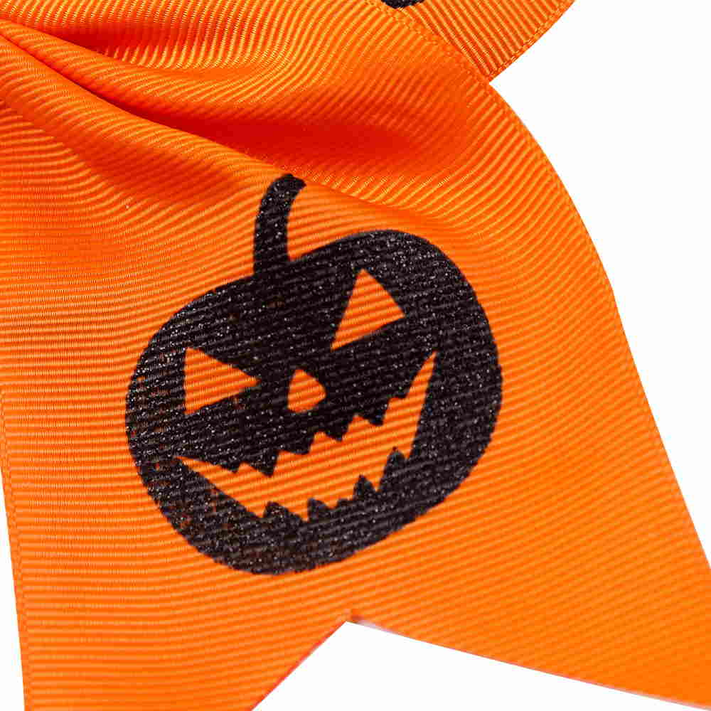 Orange Halloween Pumpkin Cheer Bow