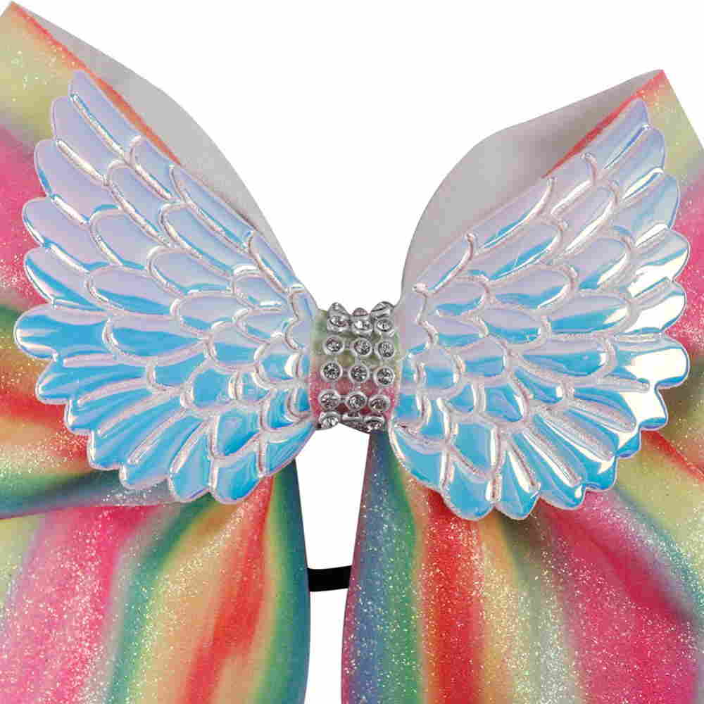 Rainbow Cheer Bow With Wings