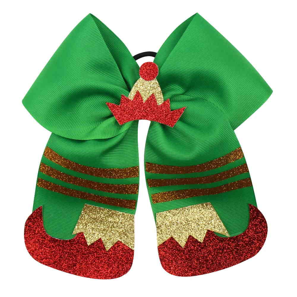10PCS 7'' Christmas Boot Cheer Bows