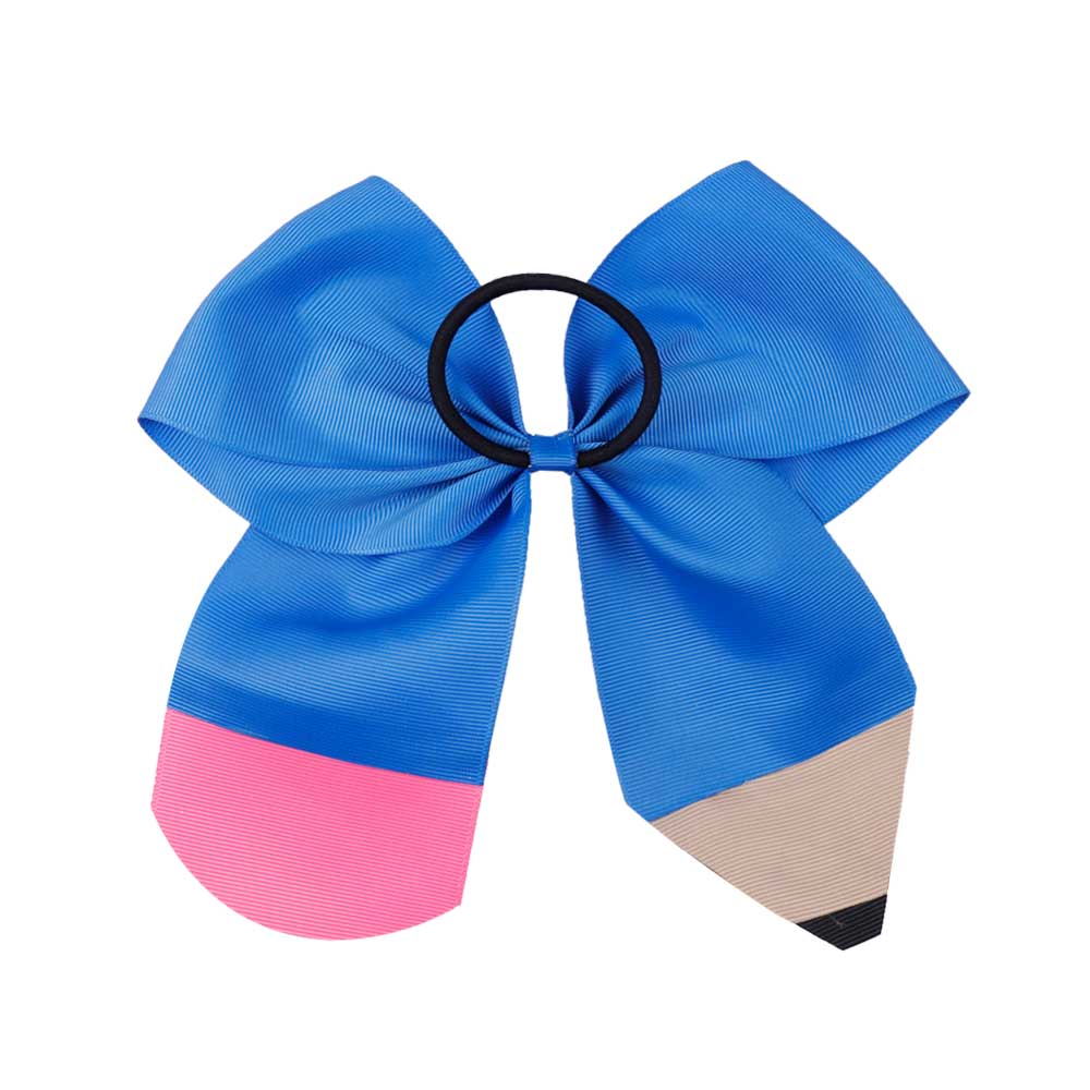 2Pcs/Set School Wear Glitter Cheer Bow With Elastic Bands