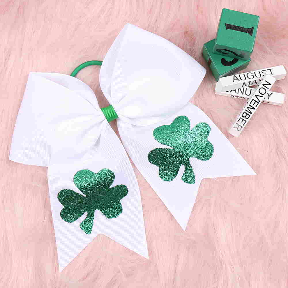 7 Inch Shamrock Cheer Bows