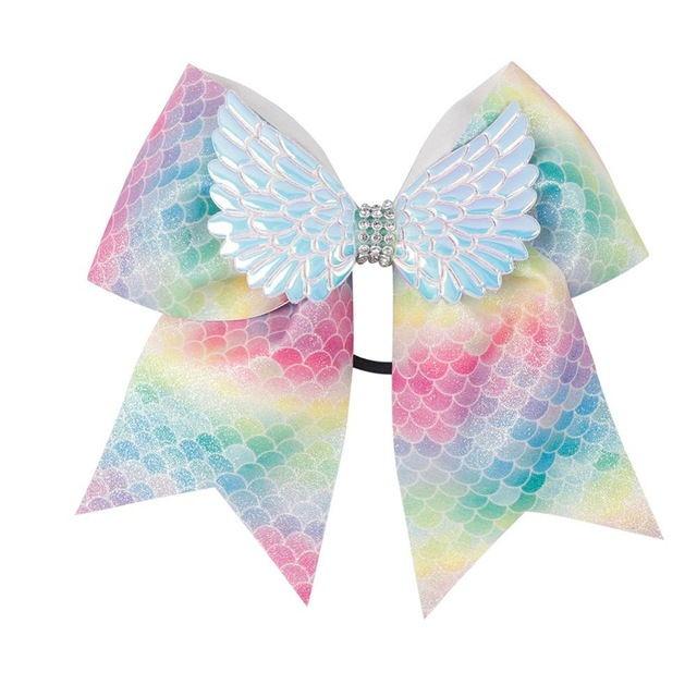 rainbow mermaid cheer bows