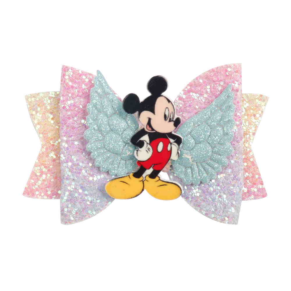 Mouse Decorated Glitter Hair Bow