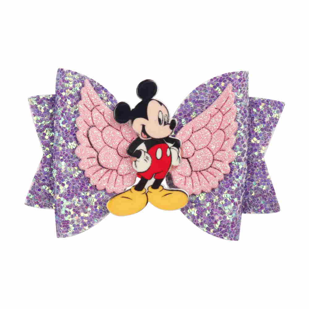 Mouse Decorated Glitter Hair Bow