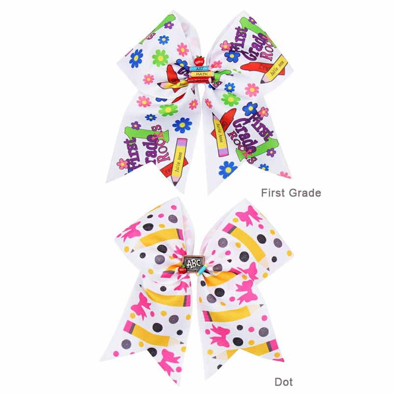 School Spirit 1st Grade Print Cheer Bows