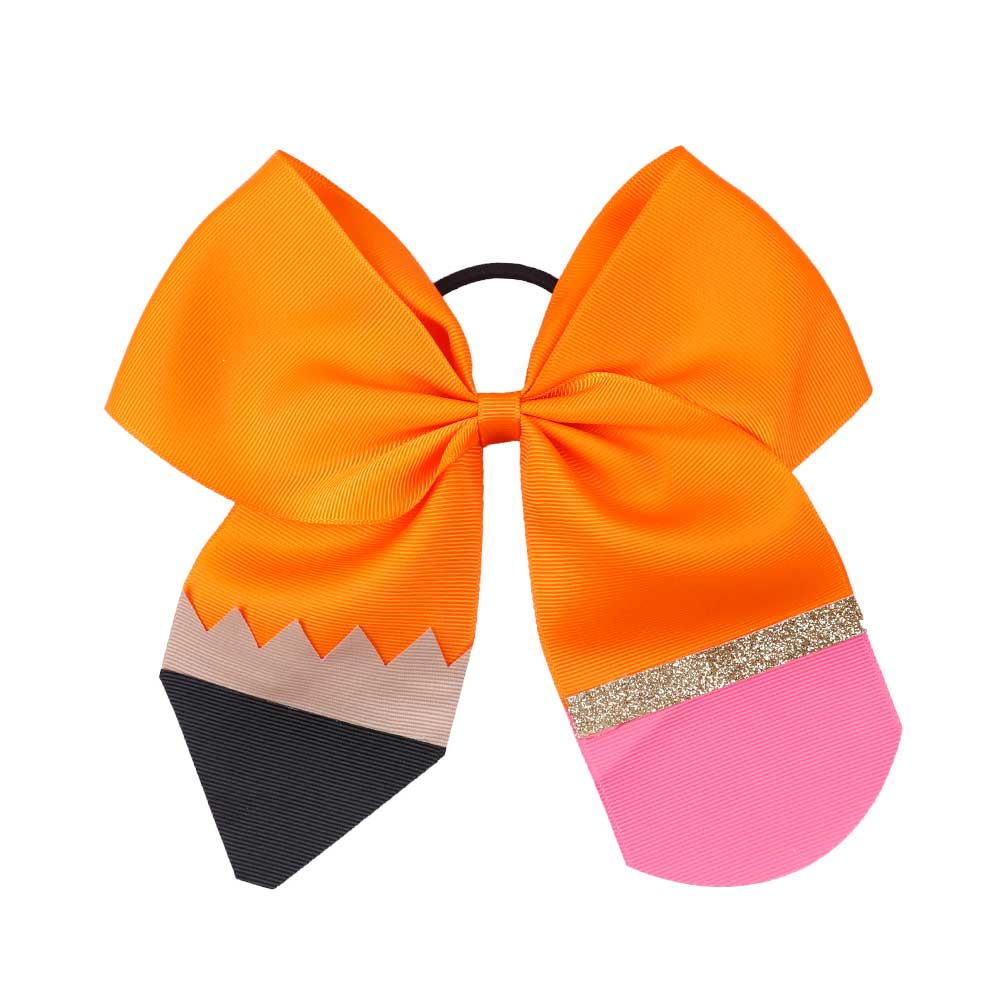 2Pcs/Set School Wear Glitter Cheer Bow With Elastic Bands