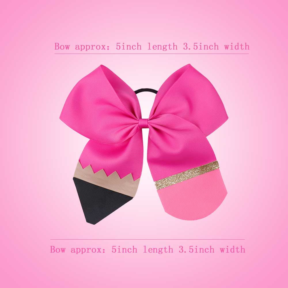 2Pcs/Set School Wear Glitter Cheer Bow With Elastic Bands
