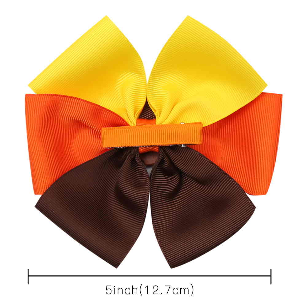 10PCS Thanksgiving Pinwheel Hair Bows