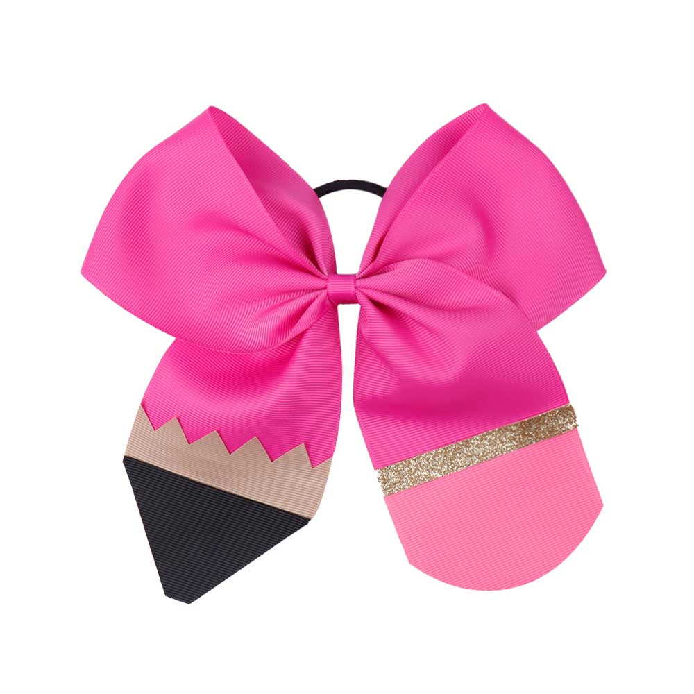 2Pcs/Set School Wear Glitter Cheer Bow With Elastic Bands